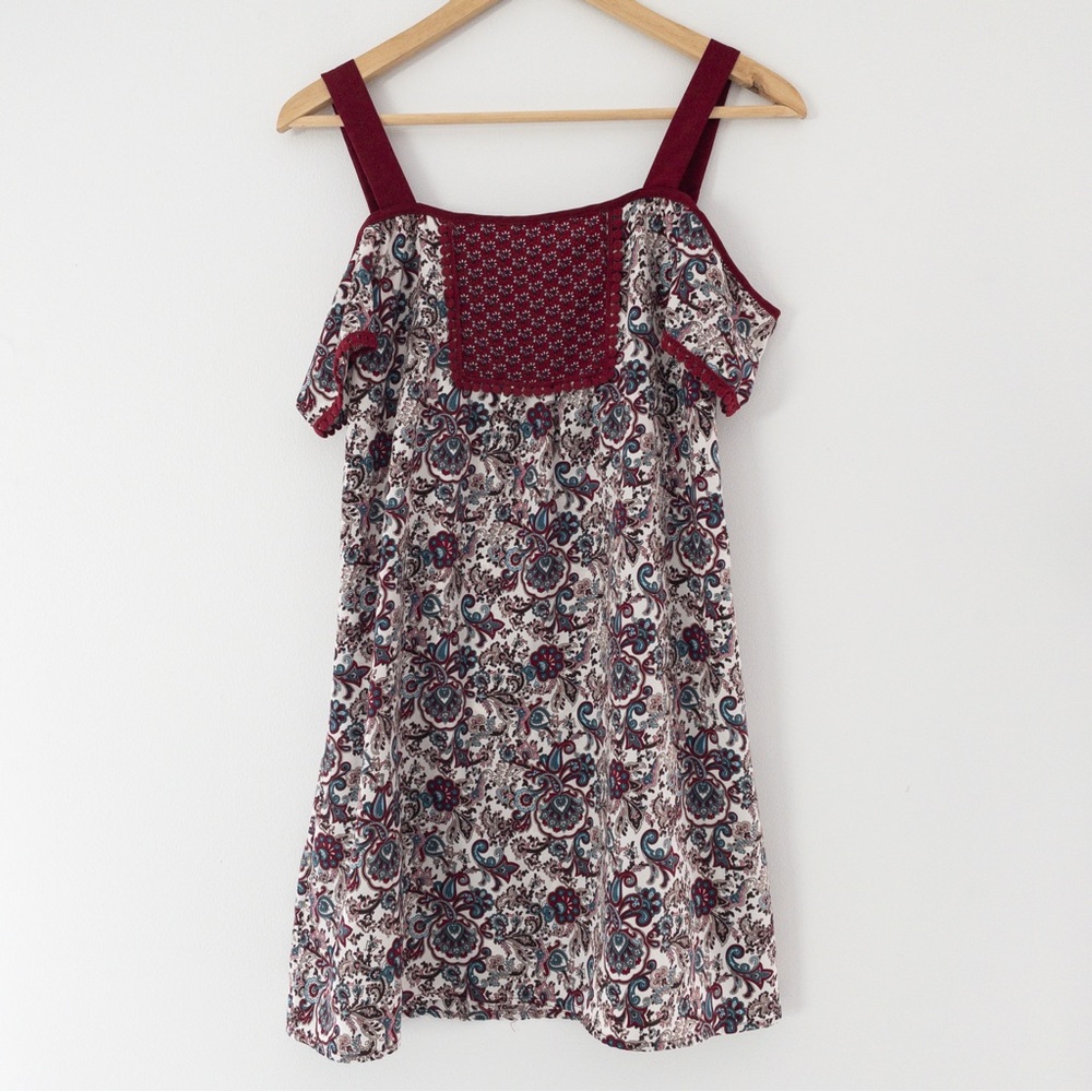 Xhilaration Paisley Floral Off The Shoulder Dress
